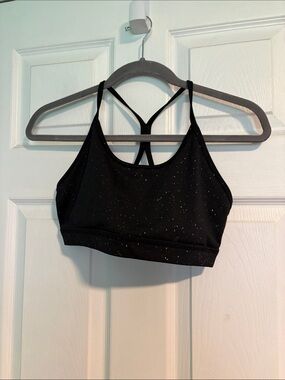 Everyday Black Sparkle Strappy Sports Bra